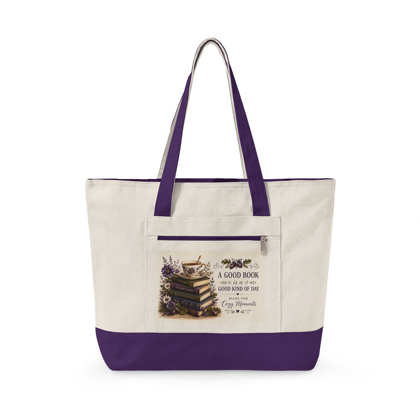 A Good Book Is a Good Kind of Day – Zippered Canvas Tote Bag | Book Lover Collection  ⸻