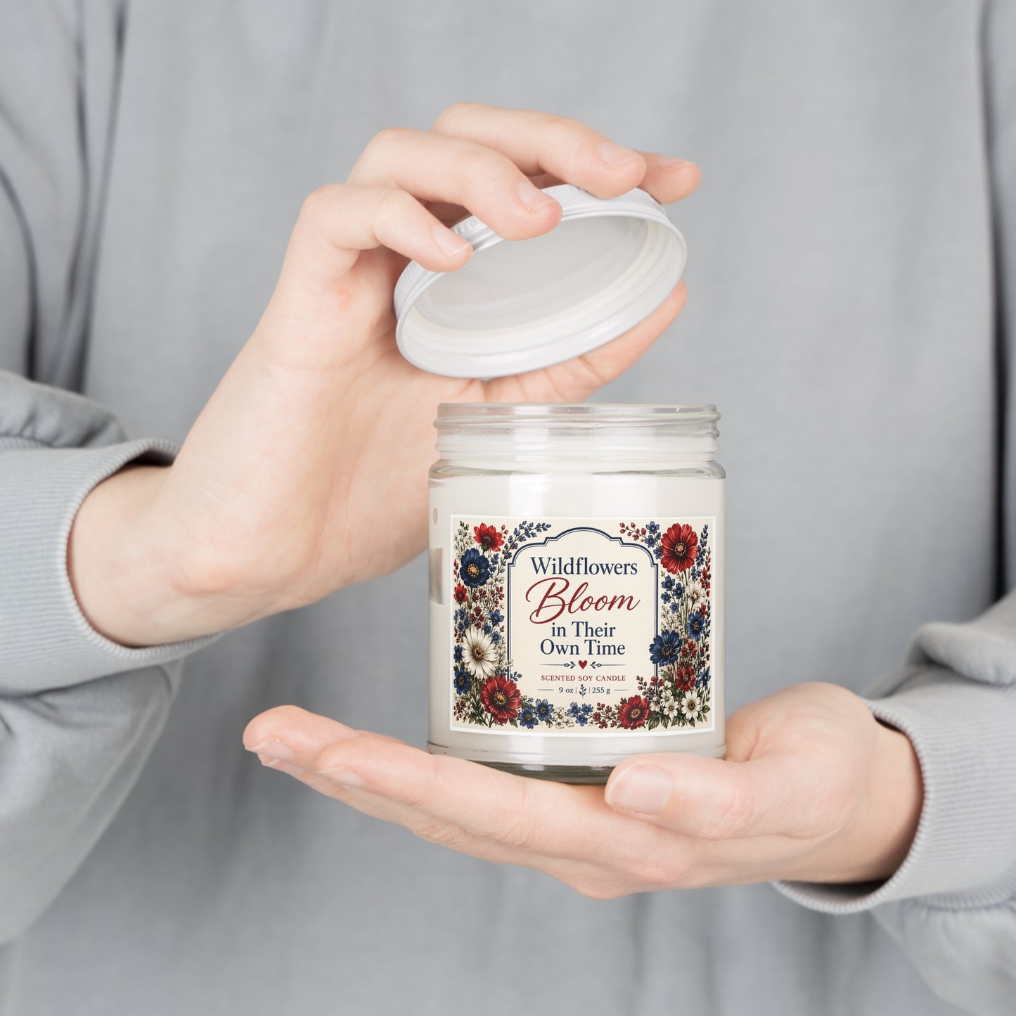Wildflowers Bloom in Their Own Time – 9 oz Scented Soy Candle | Midnight Wildflower Collection