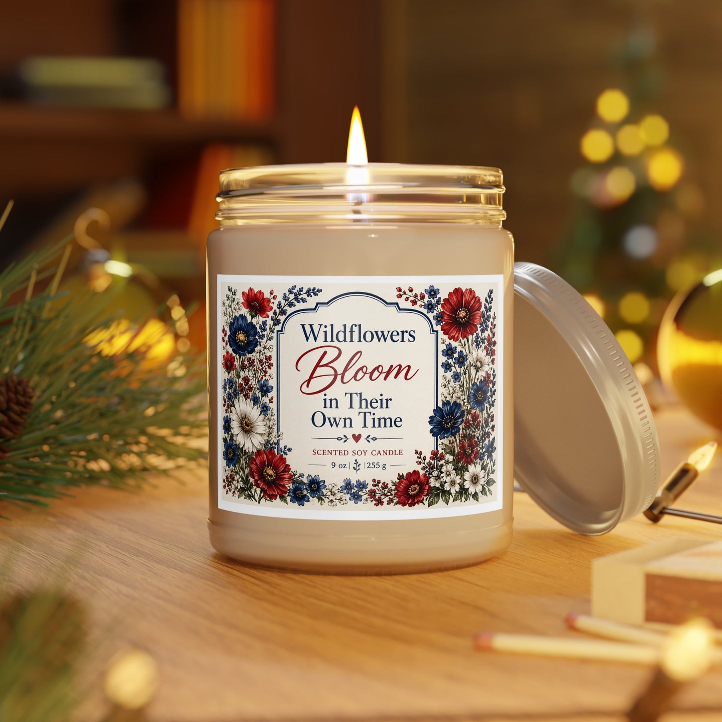Wildflowers Bloom in Their Own Time – 9 oz Scented Soy Candle | Midnight Wildflower Collection