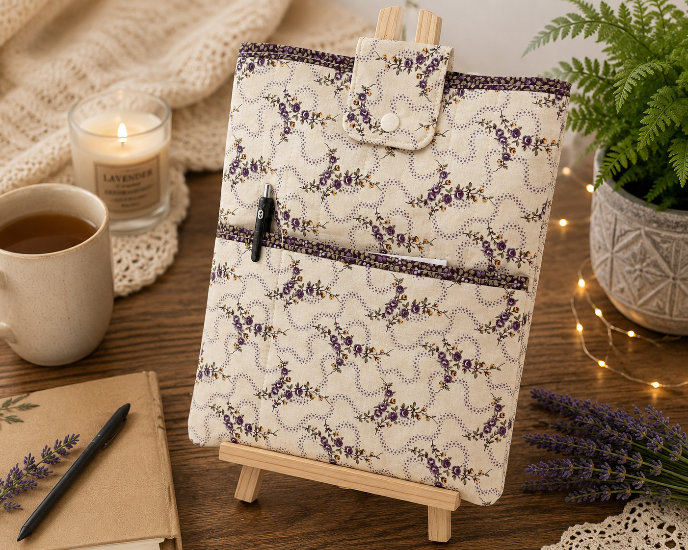 Lavender Vines Book Sleeve