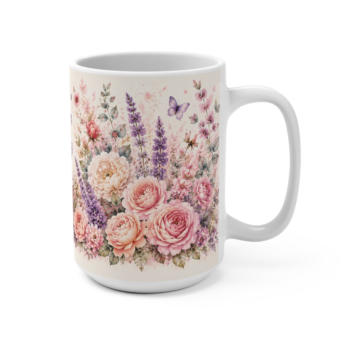 Bloom Gently Floral Tea Mug | Cottagecore Coffee Cup for Tea Lovers | Cozy Gift for Book Lovers