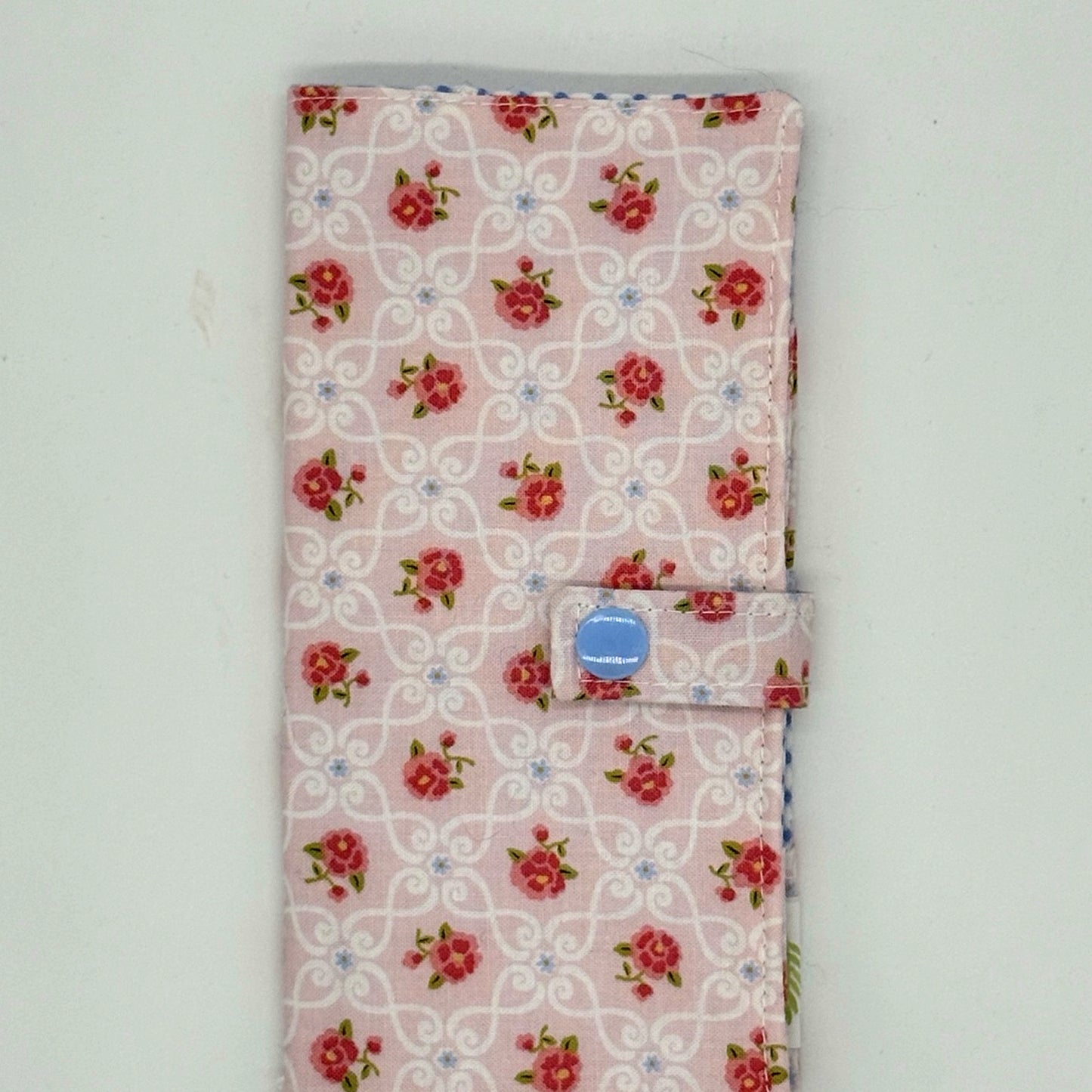 Pink Floral - Handmade Tea Wallet - Cotton Tea Bag Holder with Snap Closure - Travel Tea Organizer (Copy)