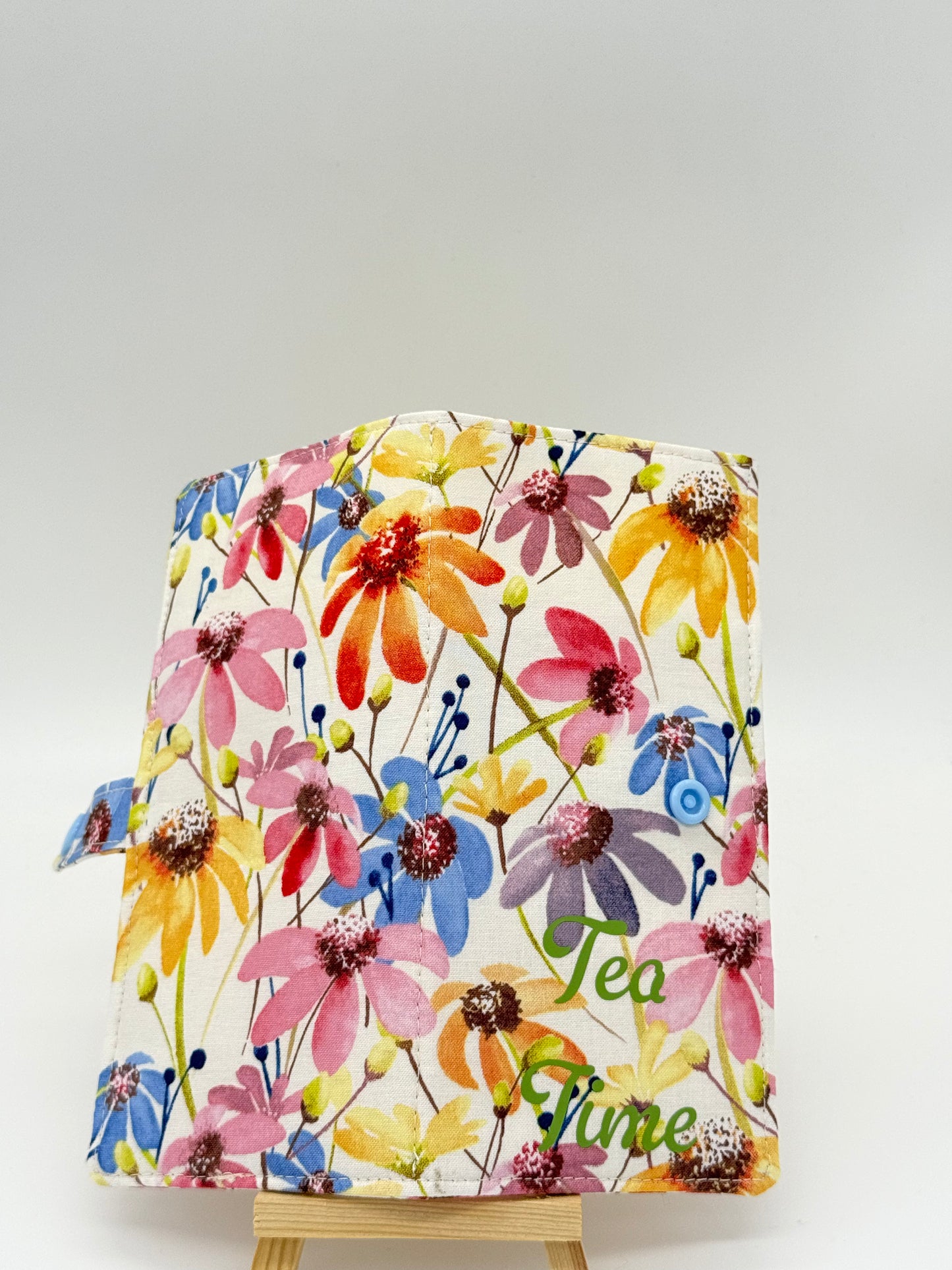 Wildflower Tea Wallet | Handmade Tea Bag Holder | Floral Six Pocket Tea Organizer | Tea Lover Gift