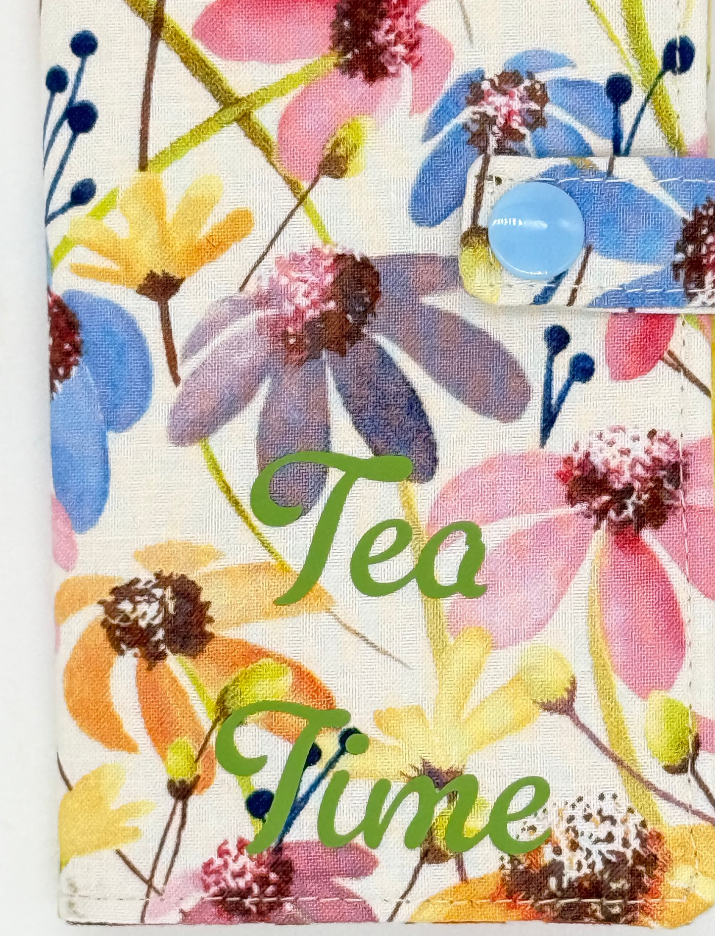 Wildflower Tea Wallet | Handmade Tea Bag Holder | Floral Six Pocket Tea Organizer | Tea Lover Gift