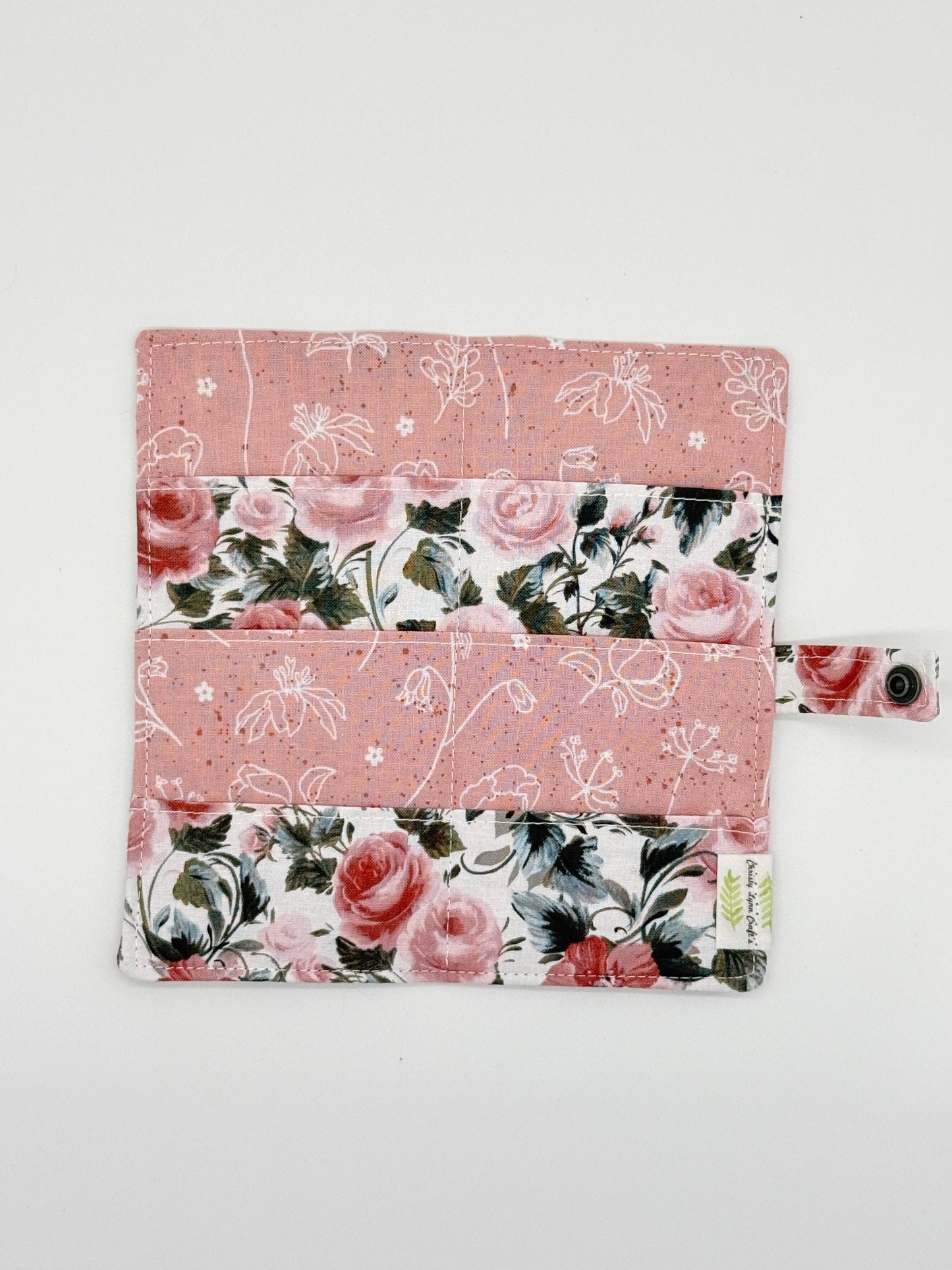 🌹 Rose Garden Tea Wallet | Handmade 6-Pocket Tea Bag Holder