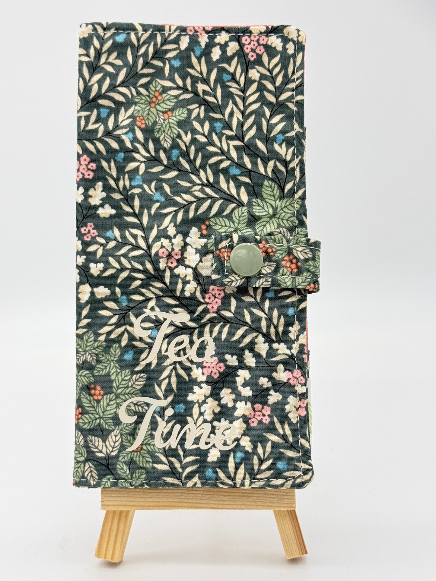 Tea Wallet – Tea Time Tea Bag Holder – Travel Tea Organizer – Handmade Fabric Tea Wallet