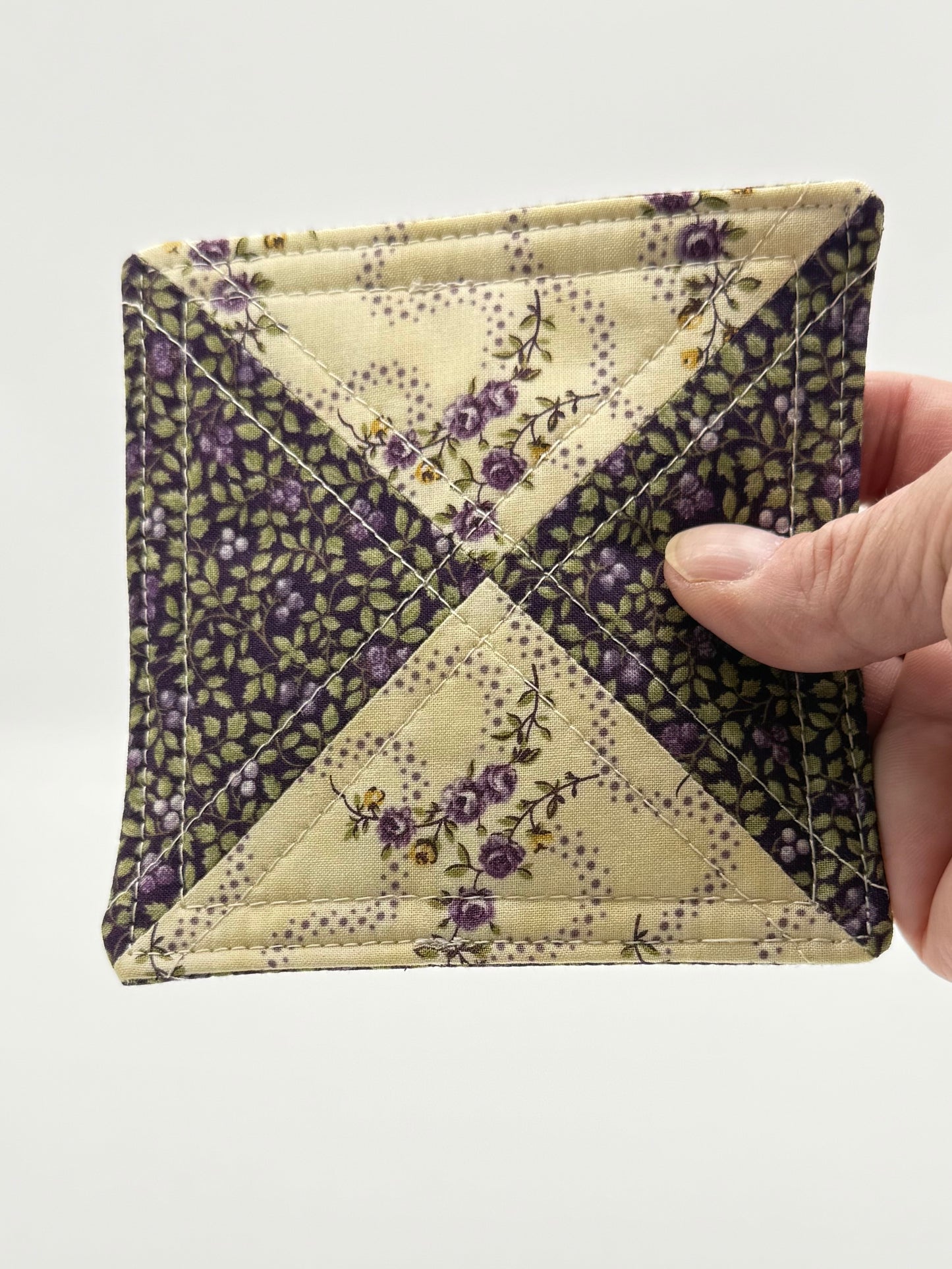 Lavender Vines Fabric Coasters